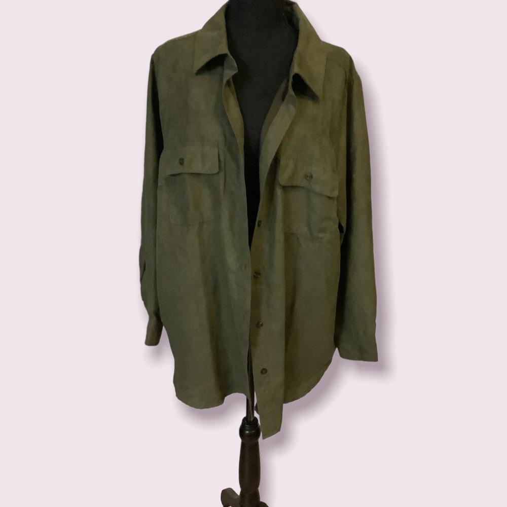 Roaman’s Faux Suede Shacket. Size 26